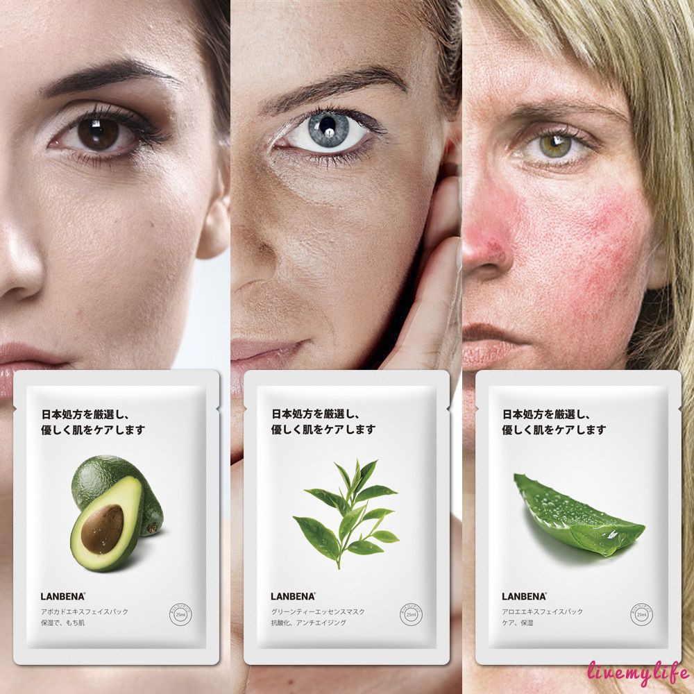 Beauty☛ Fruit Facial Mask Advanced Formula Whitening Moisturizing Water Locking Plant Extract Fresh Sheet Face Mask ☂