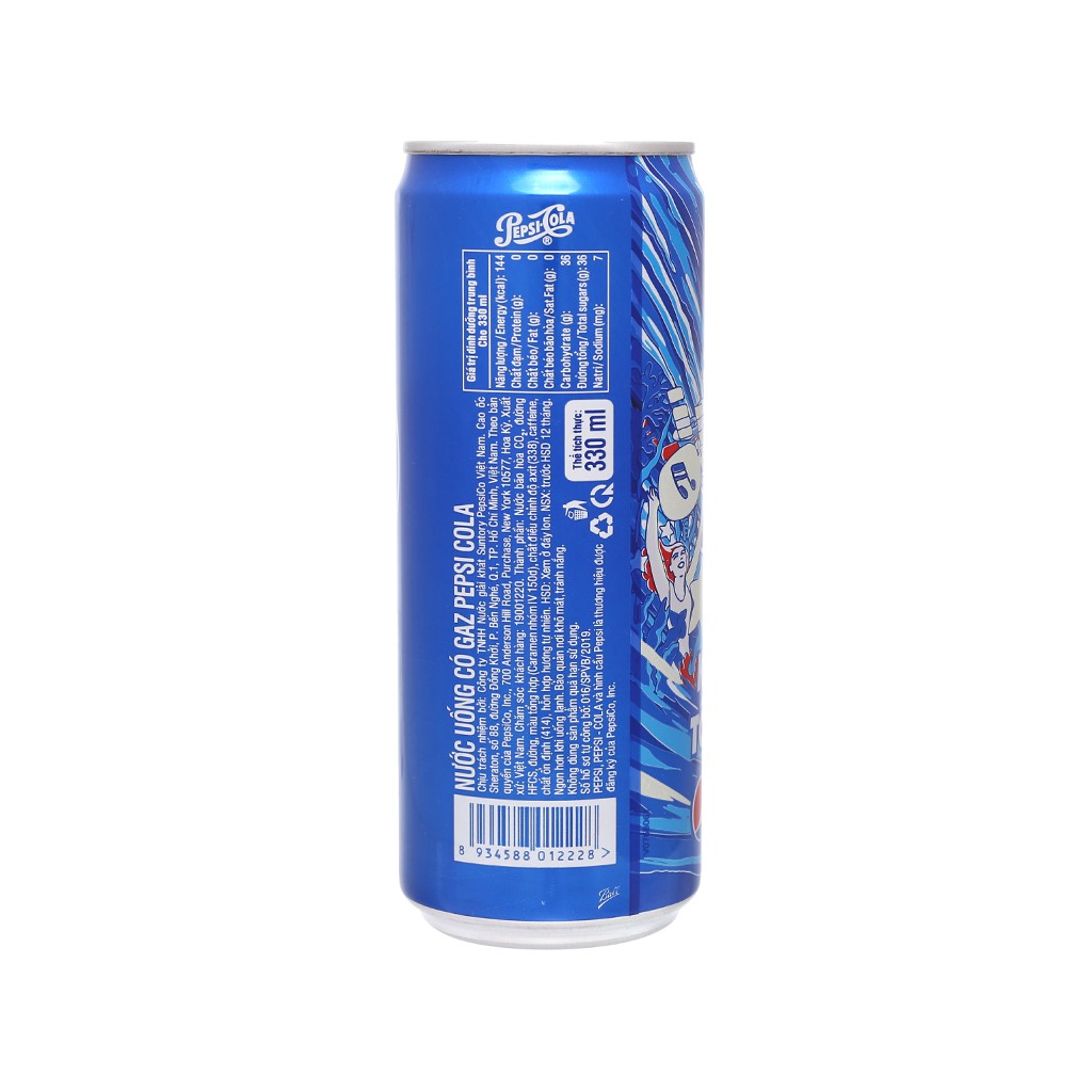 5  lon nước ngọt Pepsi Cola 330ml