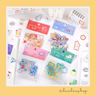 Set 45 miếng sticker trong, hoạt hình đáng yêu