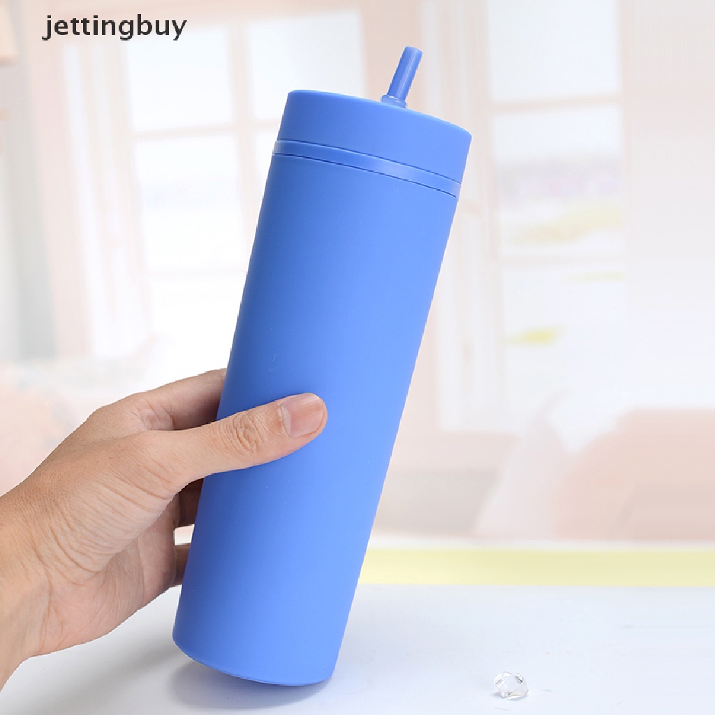 1 Cốc đôi JETTING bằng nhựa mỏng 16oz có thể tái sử dụng có ống hút QDD