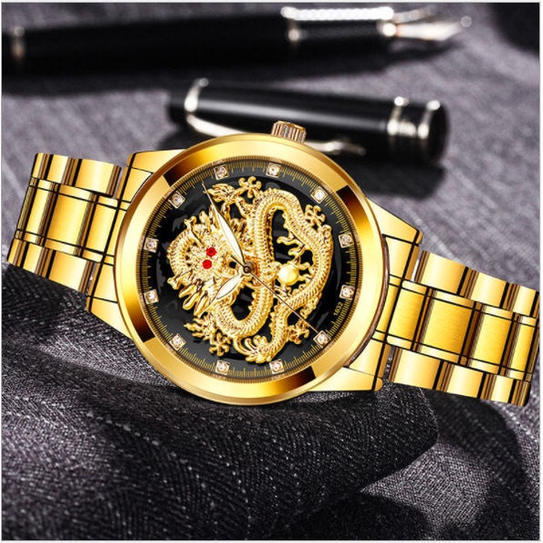 ĐỒNG HỒ NAM RỒNG FNGEEN 3D DÂY THÉP KHÔNG GỈ BẢN DOANH NHÂN