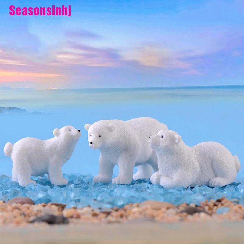 【Seasonsinhj】polar bear Mini Miniature Fairy Garden Ornament Decor Pot Craft Ac