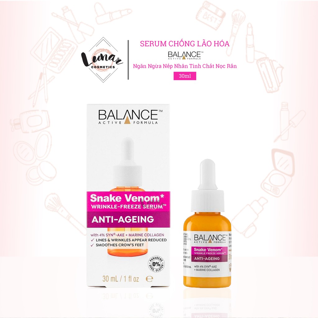 [Đại Lý Balance] Serum Chống Lão Hóa và Ngăn Ngừa Nếp Nhăn Tinh Chất Nọc Rắn - Serum Balance Snake Venom 30ml