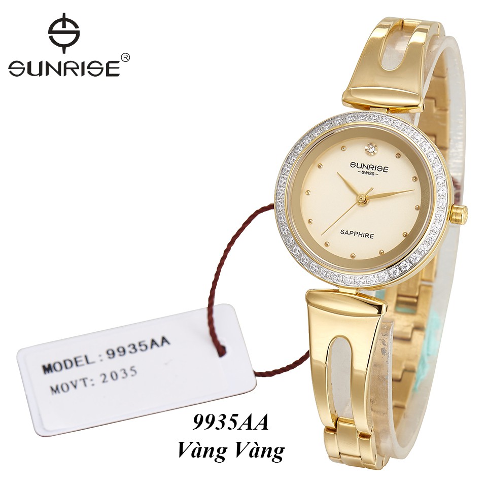 Đồng hồ nữ Đính đá Sunrise 9935AA kính Sapphire chống xước chống nước tốt - Fullbox c | BigBuy360 - bigbuy360.vn