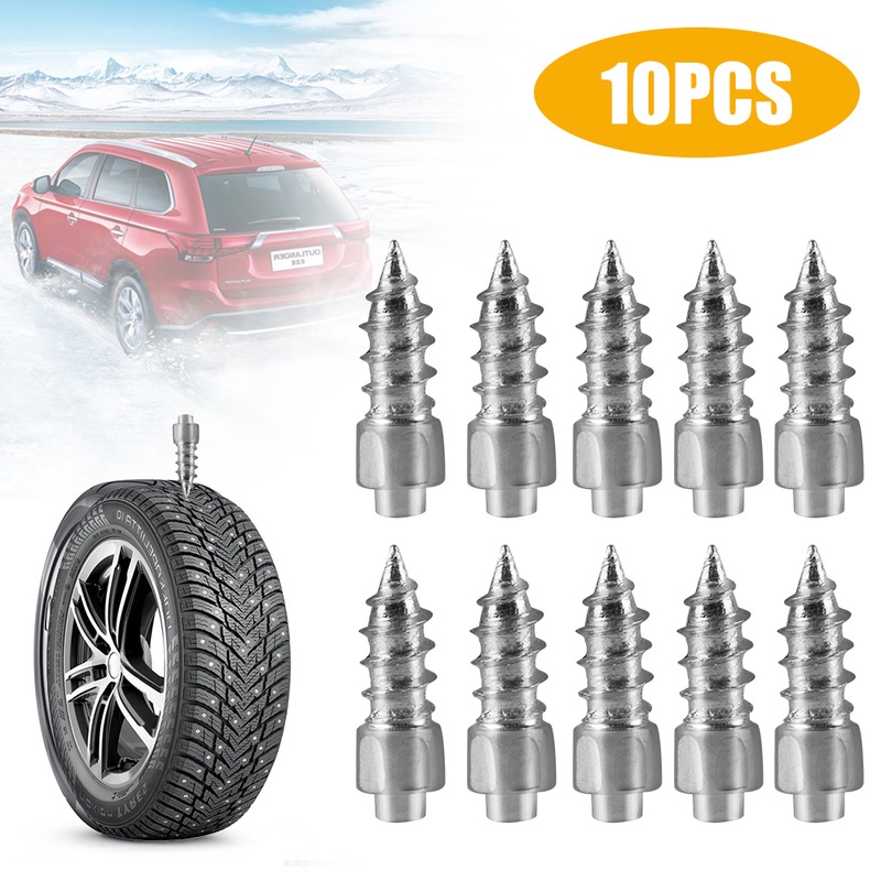 Bộ 10 Đinh Vít Chống Trượt Gắn Lốp Xe Hơi / Xe Máy / Xe Tải Chất Lượng Cao