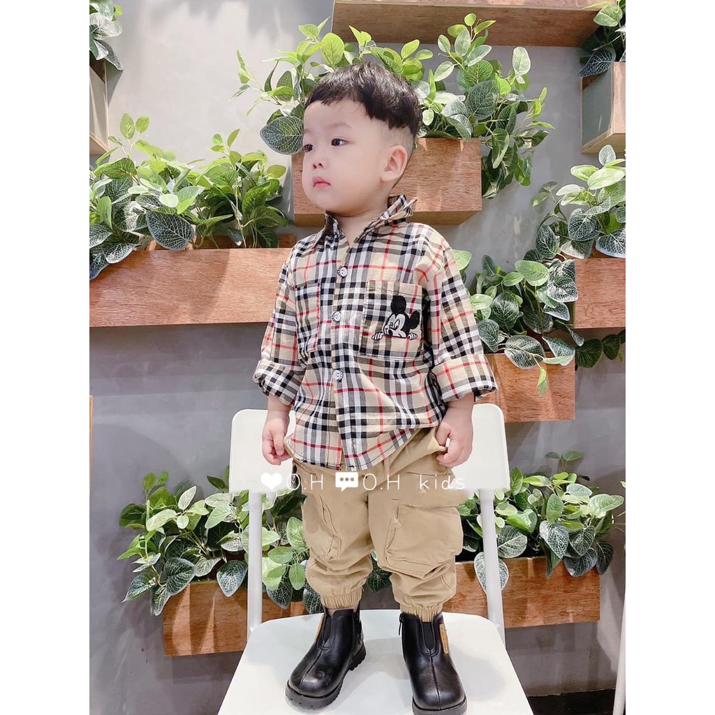 Áo Sơ Mi Cho Bé Trai Bé Gái Size 23-33kg Chất Cotton Đẹp