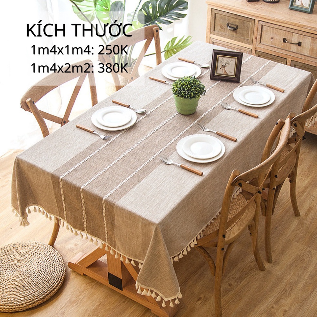 (Tổng hợp)  BST Khăn trải bàn phong cách Châu âu, table runner để trang trí nhà cửa chất liệu vải cotton pha LAMĐECOR