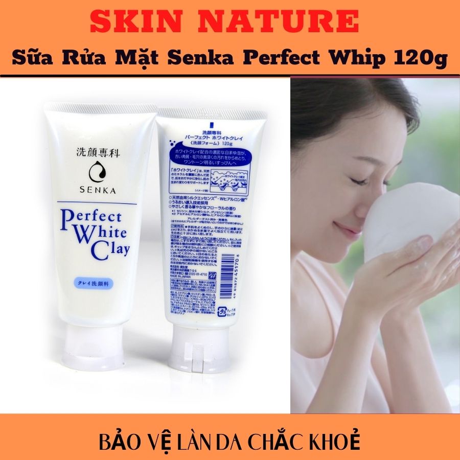 Senka Perfect 120g - Sữa rửa mặt cho mọi loại da tạo bọt mịn giúp sạch da, trắng mịn