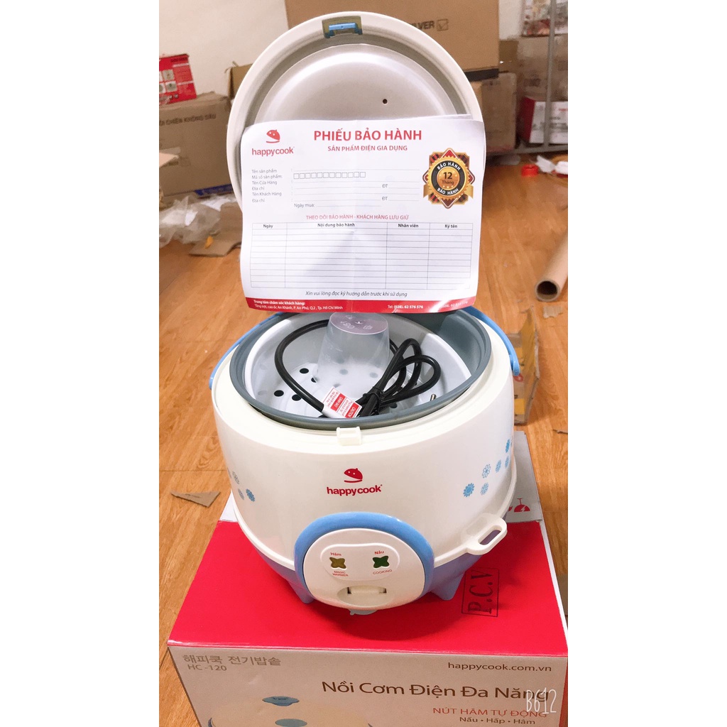 [Chính Hãng] Nồi Cơm Điện Mini Đa Năng Happy Cook (0.6-1.2L) Thiết Kế Đẹp, Nấu Cơm Ngon, Bảo Hành 12 Tháng