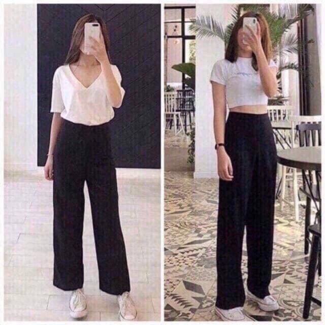 Quần ống suông khóa sườn 2 màu | BigBuy360 - bigbuy360.vn