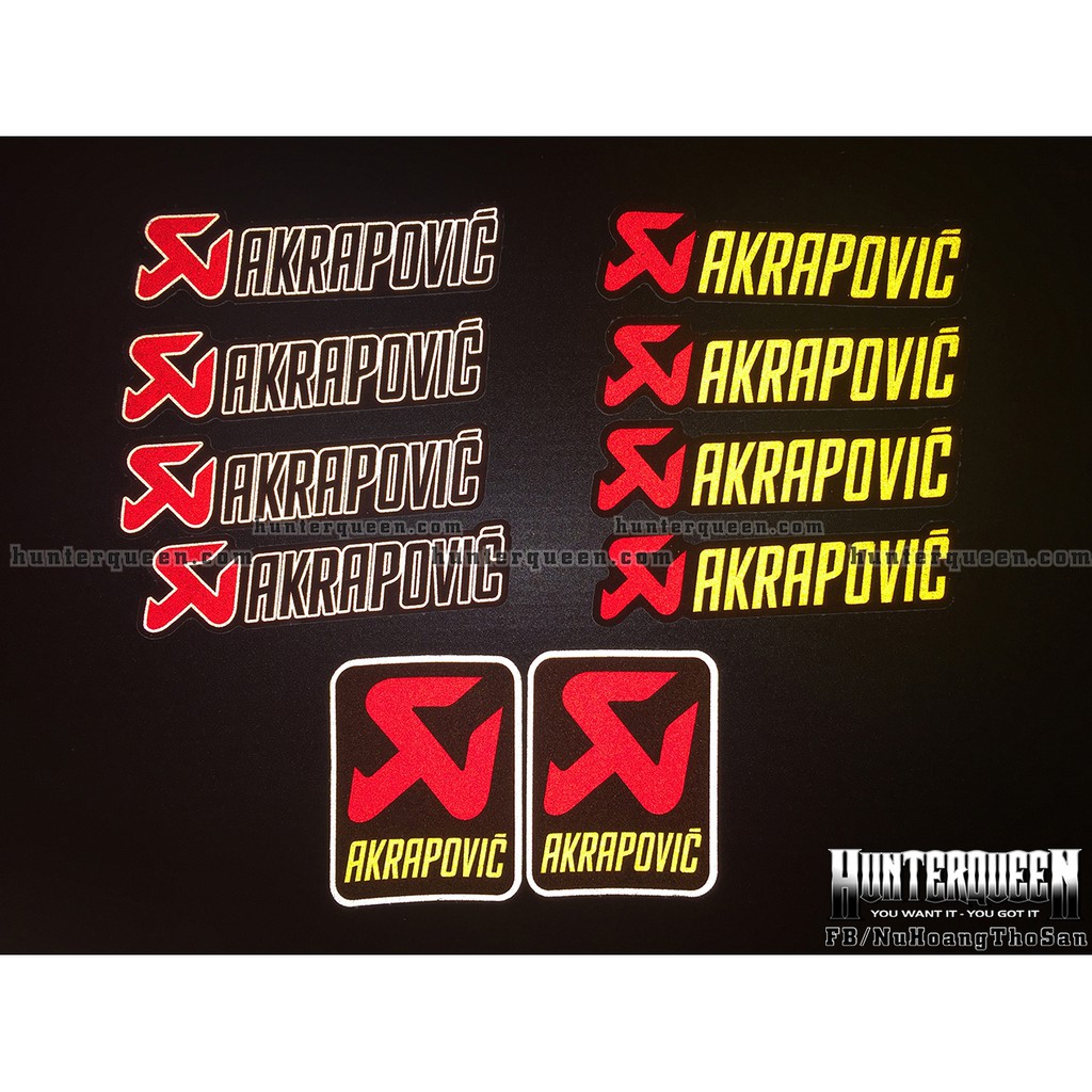 Logo Akrapovic  decal phản quang 3M. Hình dán chống nước, sắc nét bền màu