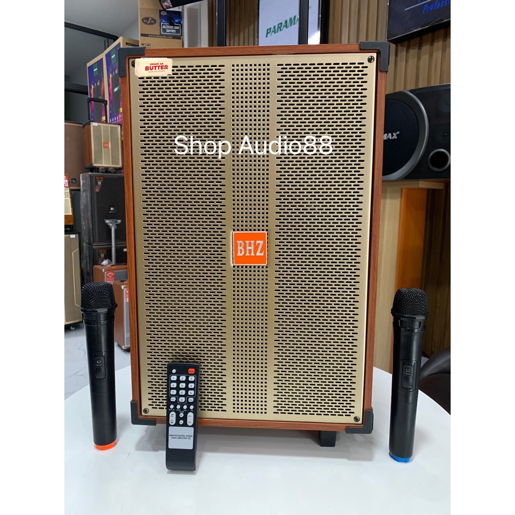 Loa kéo Bass 30cm Bluetooth KARAOKE BHZ 1208 Bass 30cm Kèm 2Micro