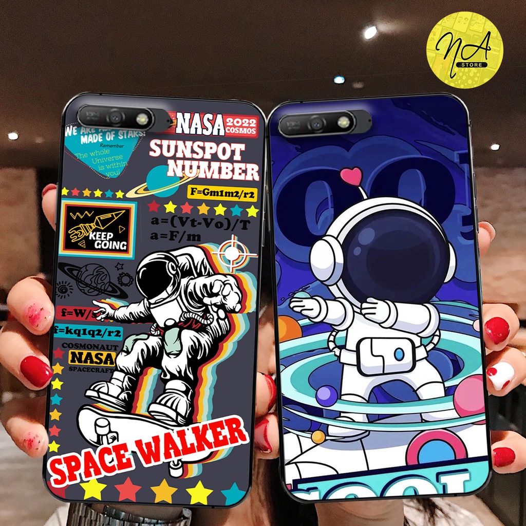Ốp lưng điện thoại Huawei Y6 Prime 2018 - Y6 Pro 2018 - Y7 Prime 2018 - Y7 Pro 2018 phi hành gia vũ trụ cute
