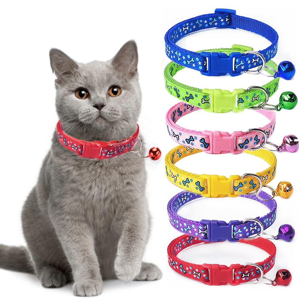 Vòng Cổ An Toàn Cho Thú Cưng In Hình Xương Có Chuông Dễ Điều Chỉnh