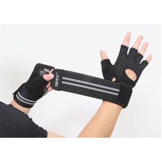 Găng tay thể thao chính hãng Aolikes có quấn cổ tay A-113b , gang tay thoáng khí tập gym nam nữ capkhoasonam224