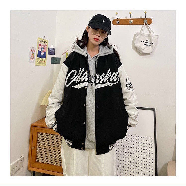 Áo Khoác Bomber Jacket Dù 2 Lớp Form Rộng Phối Chữ Unisex TP145 [NewUnisex]