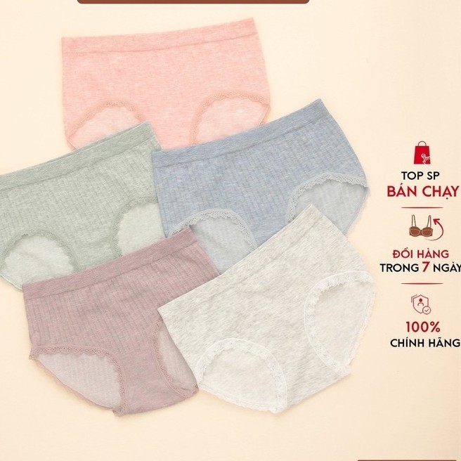 Hộp 5 quần lót nữ muối tiêu chất liệu cotton mềm mịn ,thoáng mát