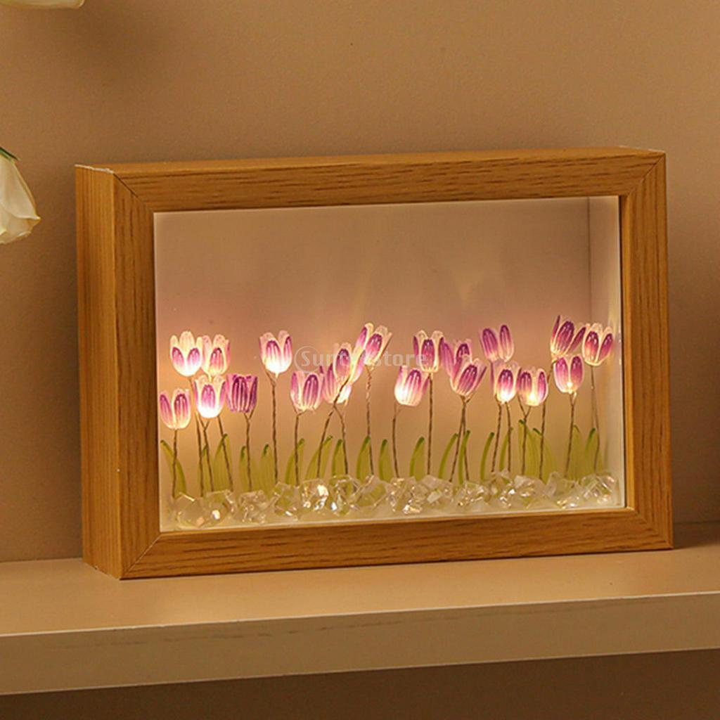 Khung Ảnh DIY 10.1x15.2cm Dạ Quang Hình Hoa Tulip Nghệ Thuật