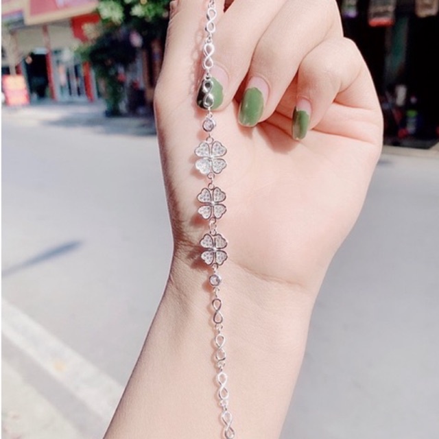 Lắc tay bạc ta cỏ 4 lá neww, đẹp miễn chê, xinh xắn lấp lánh Mainomi Shop Bạc Xinh