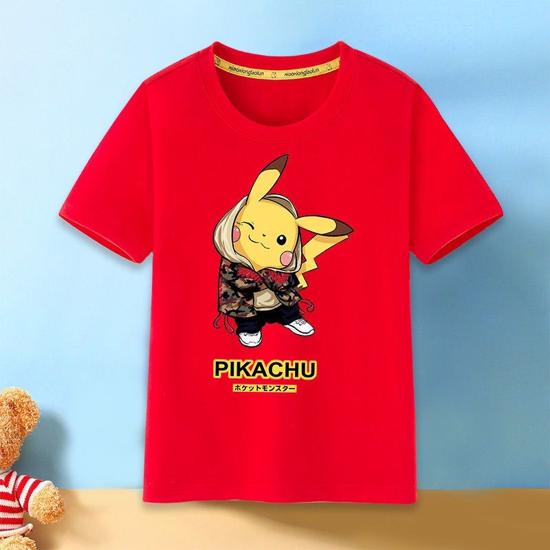 T-shirt Pikachu cho bé áo phông Pikachu hè 2021