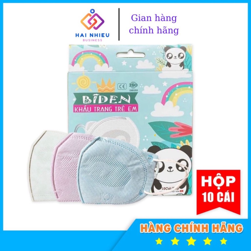 Khẩu trang y tế trẻ em, khẩu trang cute, in hình gấu nhiều màu sắc cho bé từ 5-8 tuổi hộp 10 cái BANDA