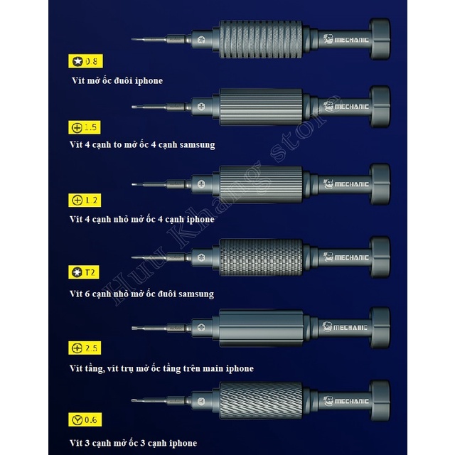 Bộ 6 vít chất lượng cao chính hãng mechanic