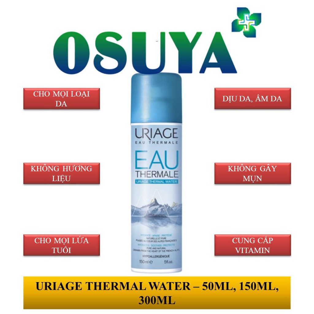 Xịt Khoáng Dưỡng Ẩm, Làm Dịu Da, Cung Cấp Yếu Tố Vi Lượng Cho Da - URIAGE THERMAL WATER – 50ML, 150ML, 300ML