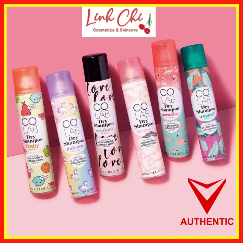Dầu gội Khô Colab Dry Shampoo 200ml Giúp Làm Sạch Da Đầu Mang Lại Mái Tóc Bồng Bềnh