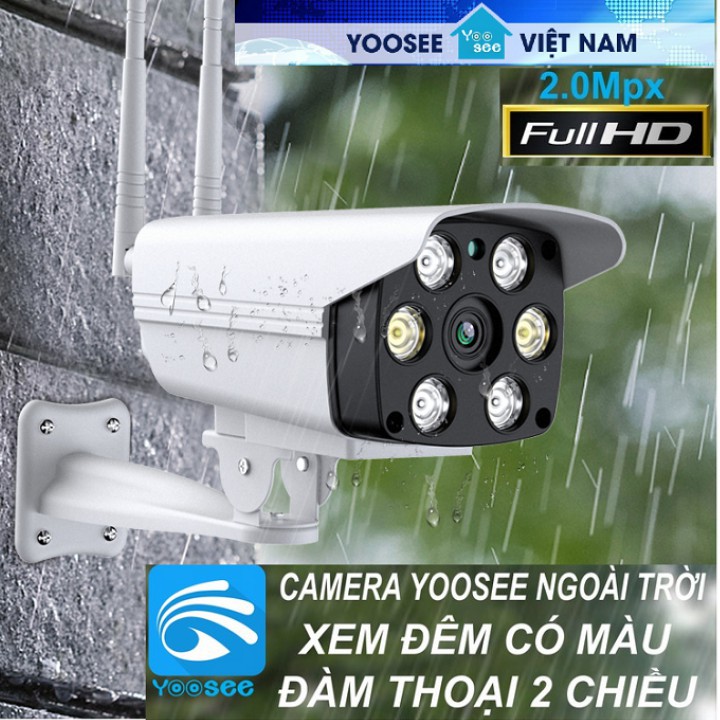 Camera Yoose 6 mắt 1080p 2 râu xem đêm có màu chống nước bảo hành 5 năm chính hãng lỗi đổi mới