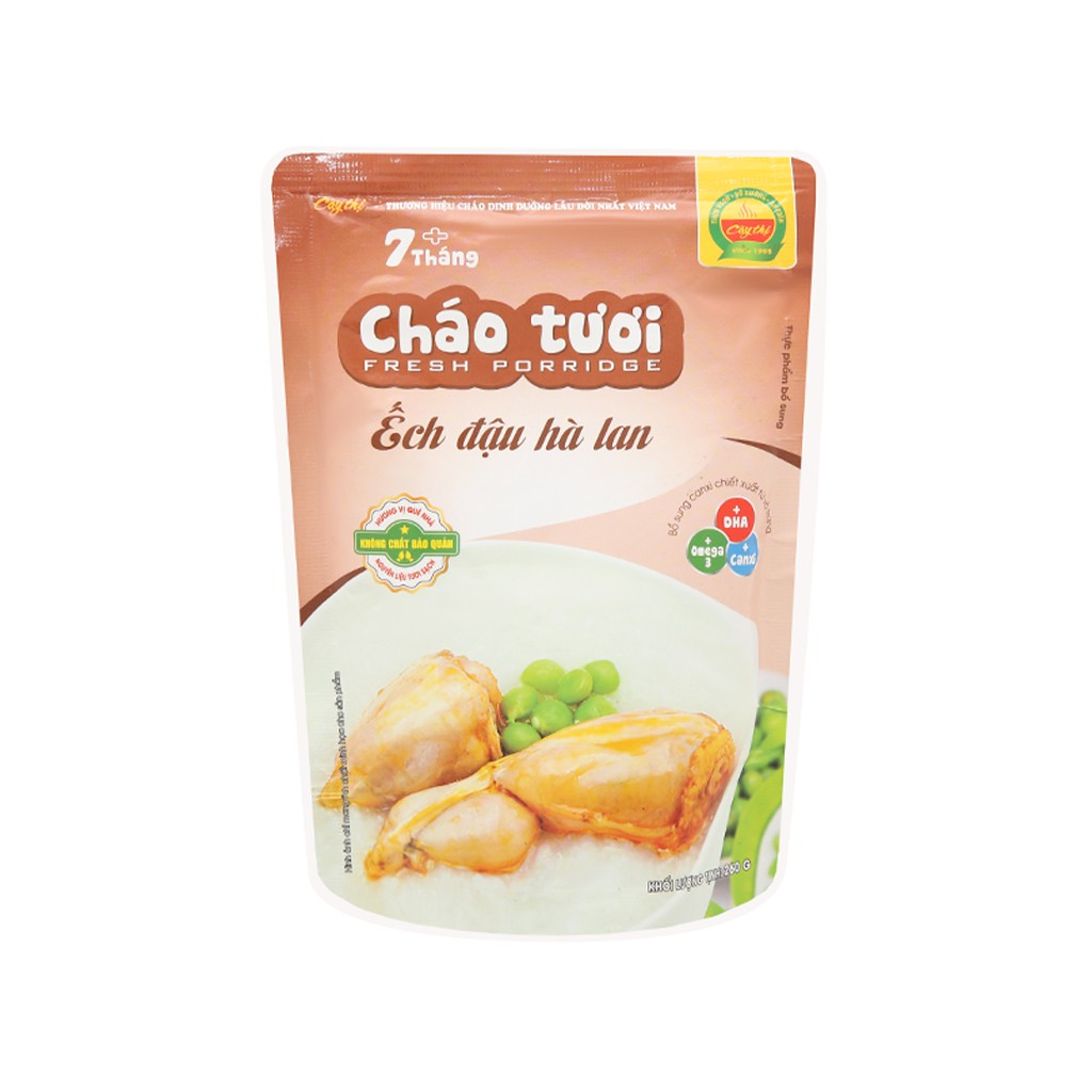 Cháo tươi ếch đậu hà lan Cây Thị gói 260g- Mở gói ăn ngay