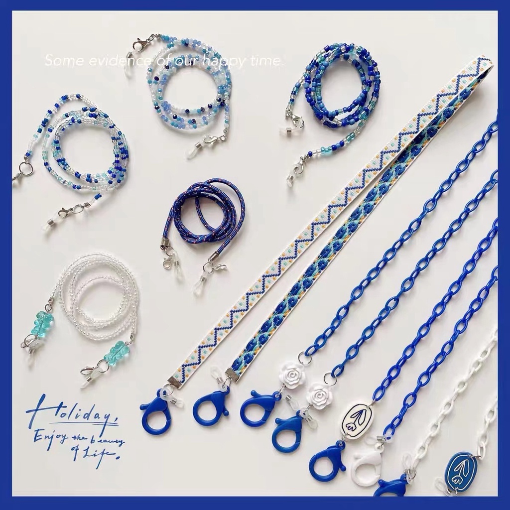 Dây Chuyền Mặt Acrylic Xanh Dương Sáng Tạo Mới
