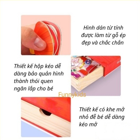 Đồ Chơi Bé Gái Ghép Hình Nhà Thiết Kế Thời Trang Cho Nhân Vật Hoạt Hình Bằng Gỗ Có Nam Châm Và Bảng Viết 2 Mặt