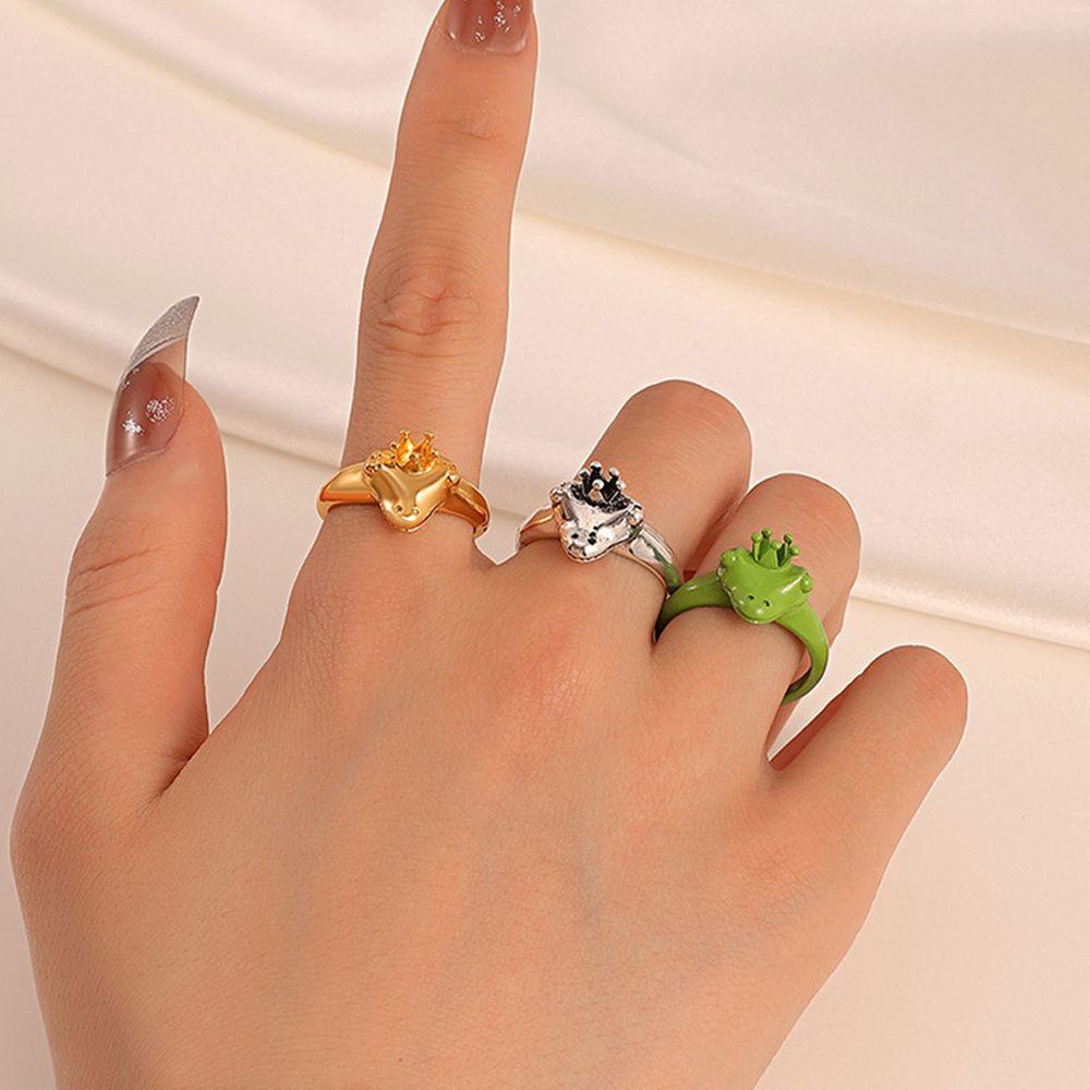 QQMALL Nhẫn Hình Vương Miện Phong Cách Punk Cổ Điển Dành Cho Nam Và Nữ