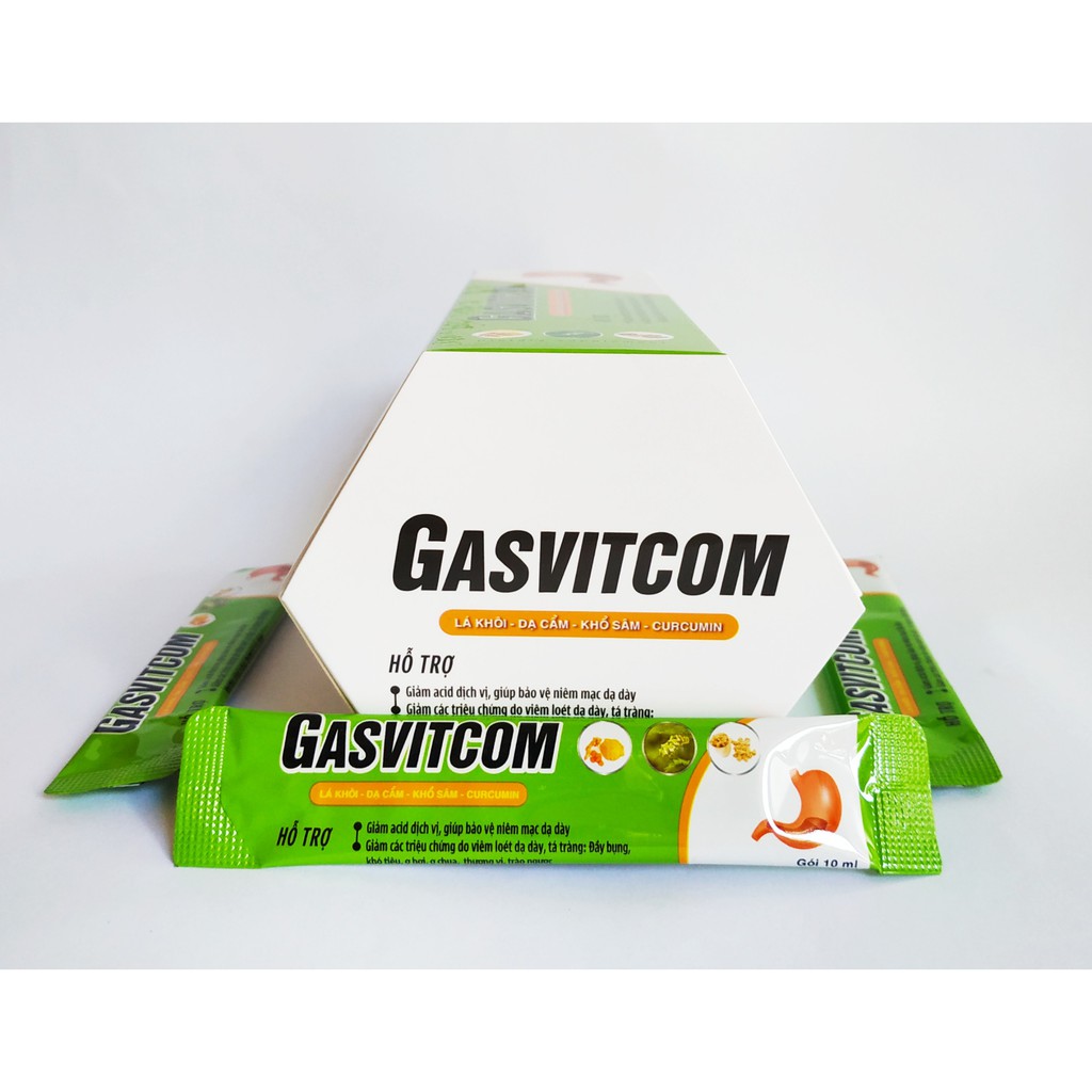 GÓI UỐNG GIẢM ĐAU DẠ DÀY GASVITCOM - HẾT LO VIÊM LOÉT DẠ DÀY, TÁ TRÀNG, TRÀO NGƯỢC, Ợ HƠI, Ợ CHUA - GAVISCON HỘP 20 GÓI