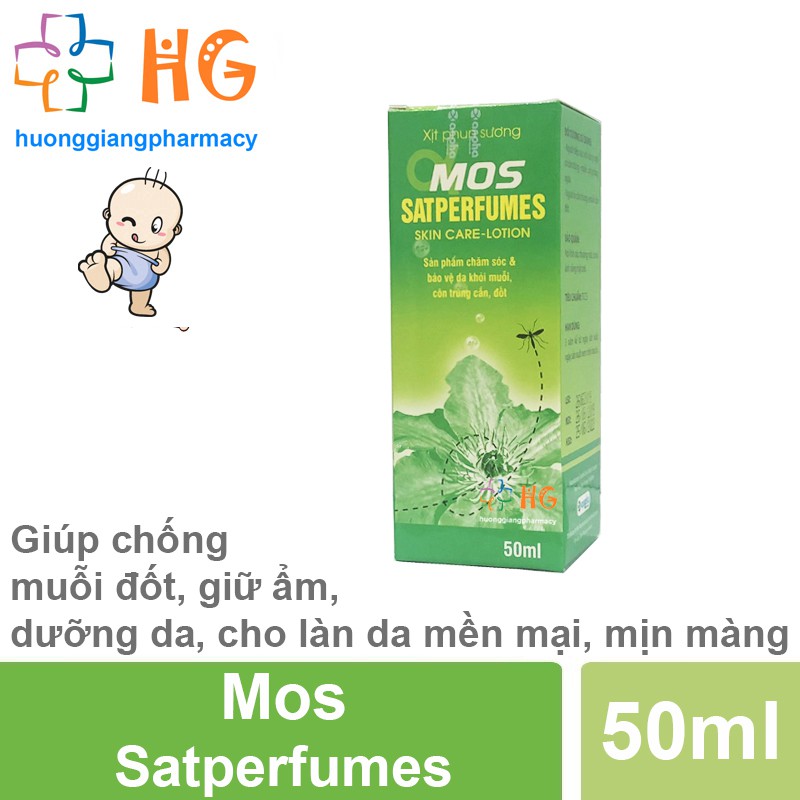 Mos Satperfumes - Bảo vệ da khỏi côn trùng cắn đốt, sử dụng cho mọi nứa tuổi (Chai 50ml)