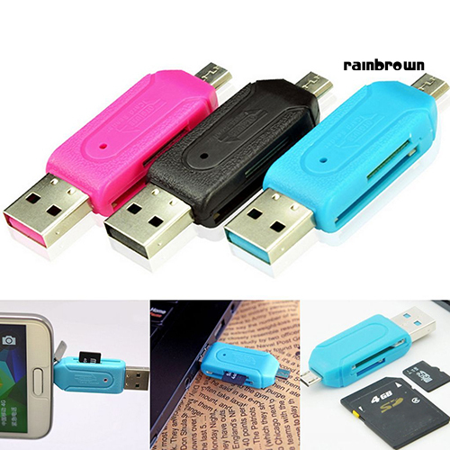 2 in 1 USB OTG Card Reader Universal Micro USB TF SD Card Reader for PC Phone /RXDN/
