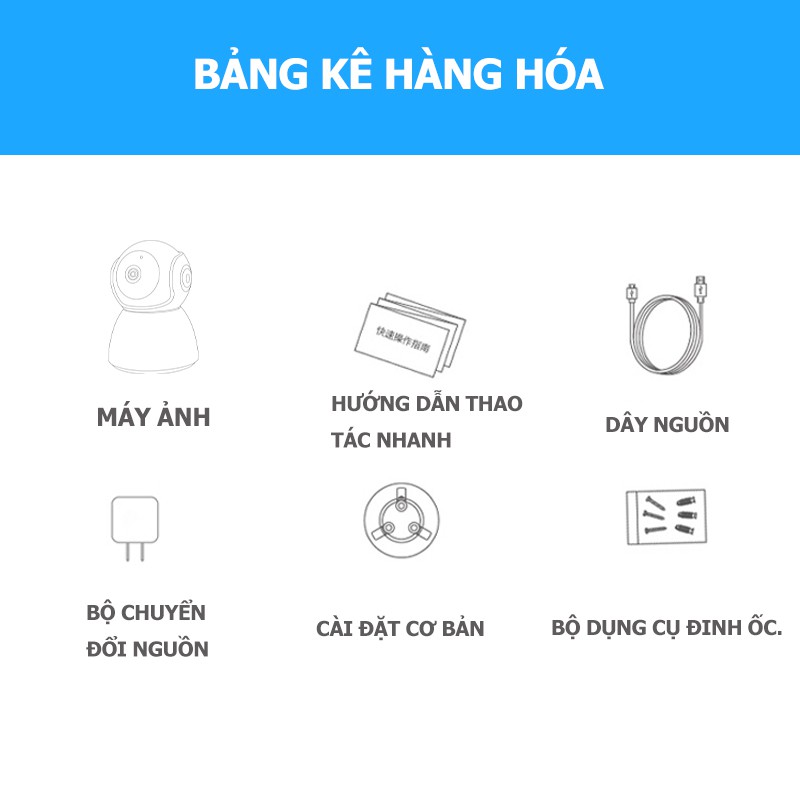 (bảo hành2 năm)Camera Wifi IP APP  GOKU 3 Anten FHD1080P Camera giám sát thông minh