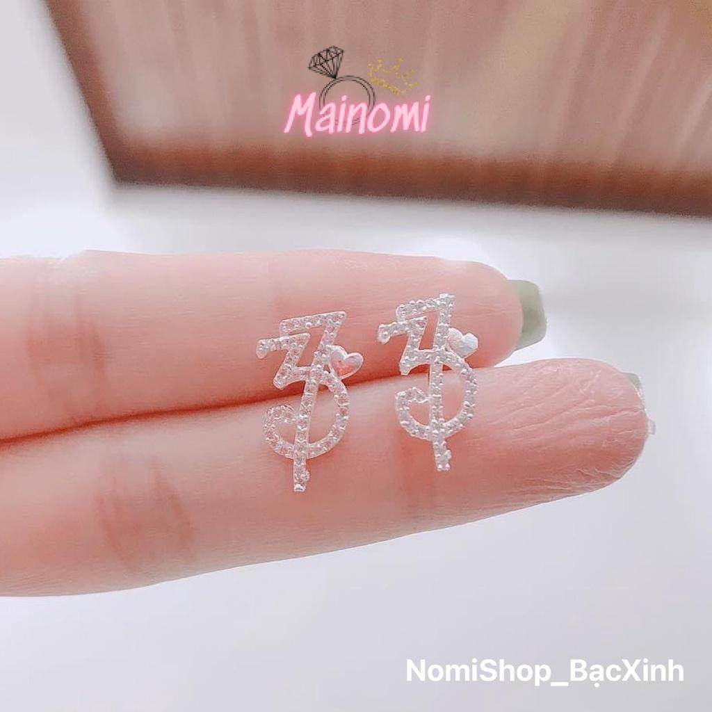Bông tai số 357 mới chất liệu bạc ta độc đáo mới lạ Mainomi Shop Bạc Xinh