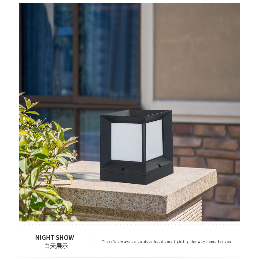 Đèn trụ cổng ngoài trời RA215 hàng cao cấp dùng bóng đui Xoáy E27 kiểu dáng hiện đại bảo hành 2 năm