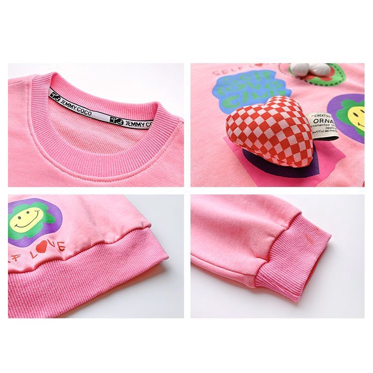Áo Sweater Tay Dài In Họa Tiết Graffiti Phong Cách Hàn Quốc Nhật Bản Dễ Thương Thời Trang Xuân Thu 2022 Cho Bé Gái