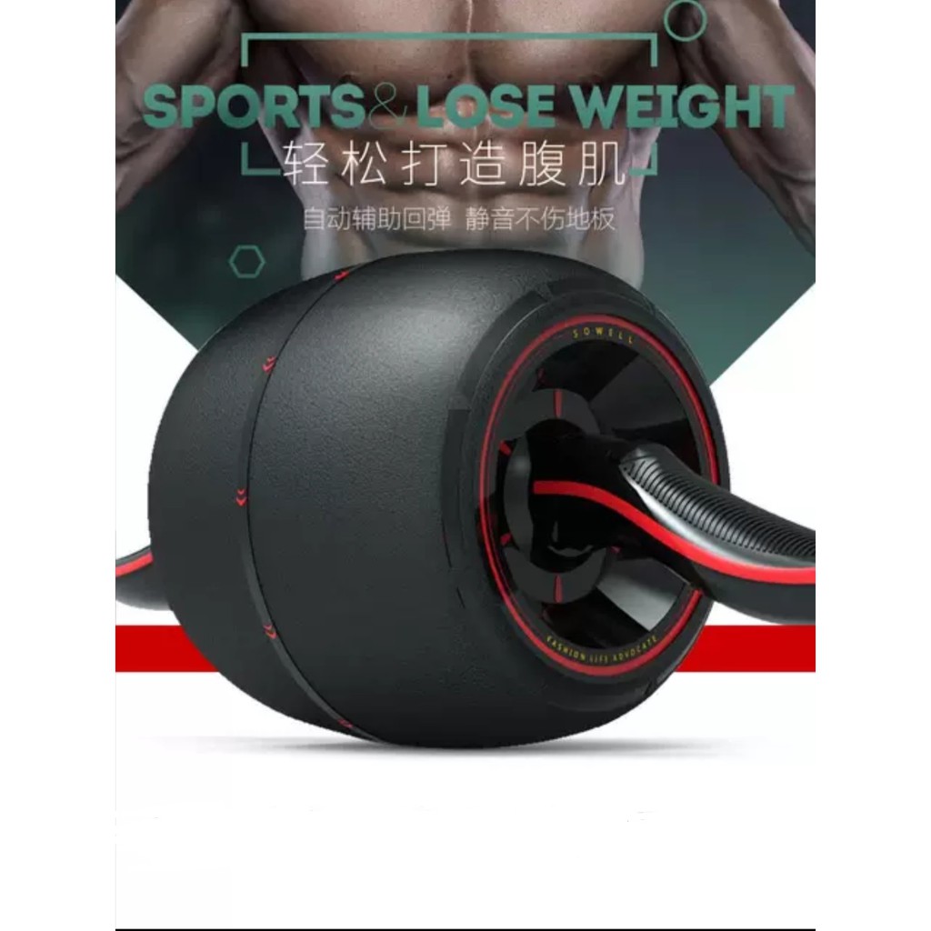 Con lăn tập bụng, có lò xo trợ lực, hỗ trợ tập gym tại nhà