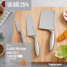 Bộ Dao Classic Pro Asian Knife Set 3 Tupperware