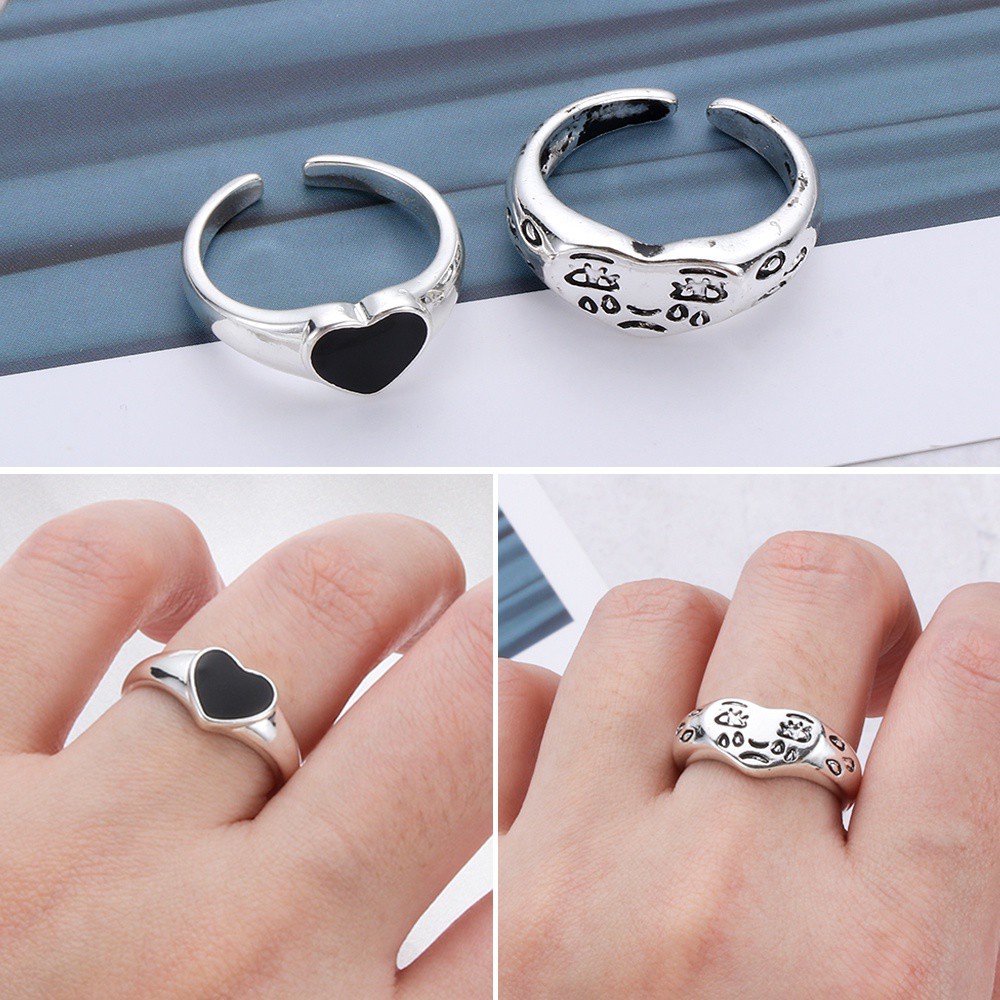 Nhẫn Hình Trái Tim Phối Dây Xích Thời Trang Cho Nữ