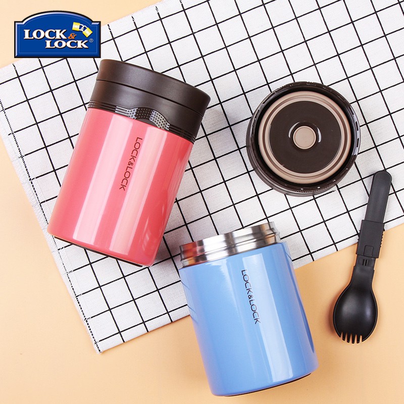 Bình giữ nhiệt Ủ cháo Food Jar Lock&amp;Lock LHC8024 500ml màu hồng - Larva Store