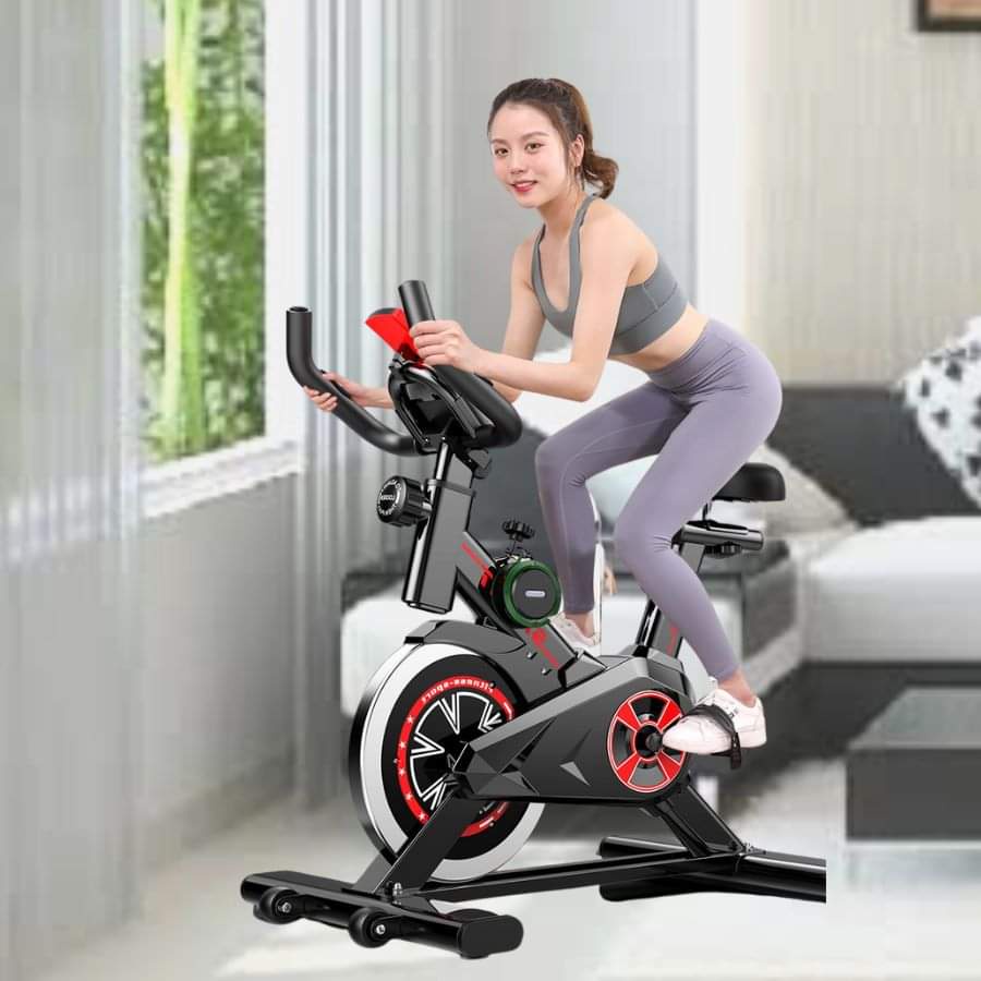 Xe đạp tập ELIP Sport - Xe đạp tập thể dục tại nhà màu Đen - Đỏ, kích thước 570x1100x1130mm
