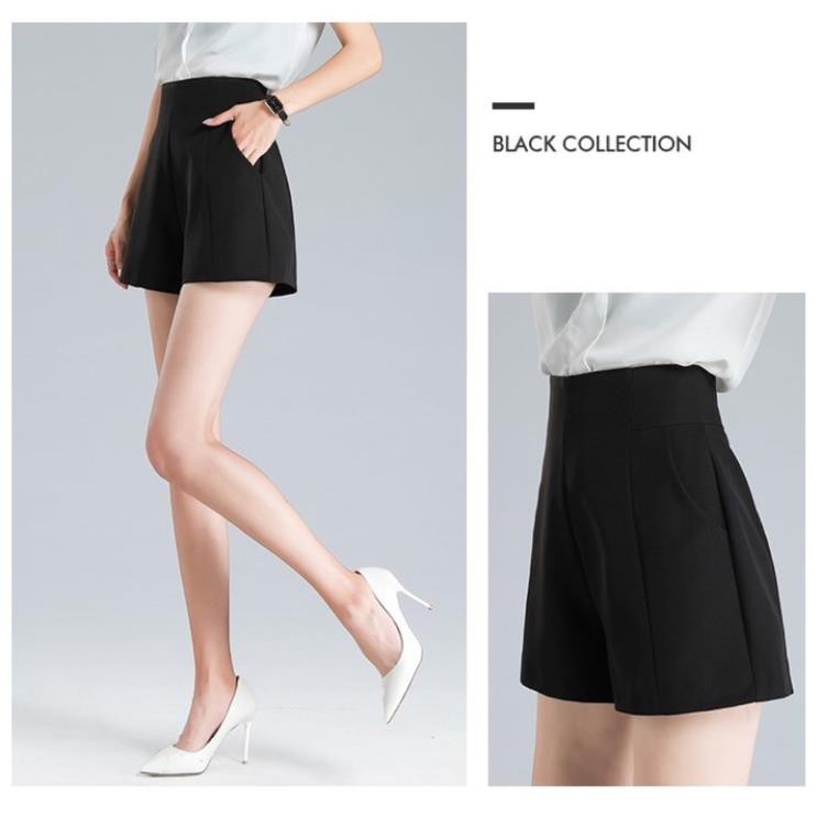 Quần Short Thun Nữ Mặc Nhà Lưng Cao LyLy Quần Đùi Nữ Ống Rộng Ngắn Đẹp, Sooc Cộc Màu Trắng Đen Hàn Quốc QD004 | BigBuy360 - bigbuy360.vn