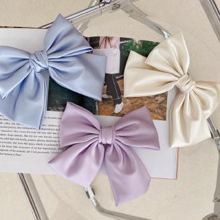Kẹp tóc nơ màu trơn thanh lịch cho nữ