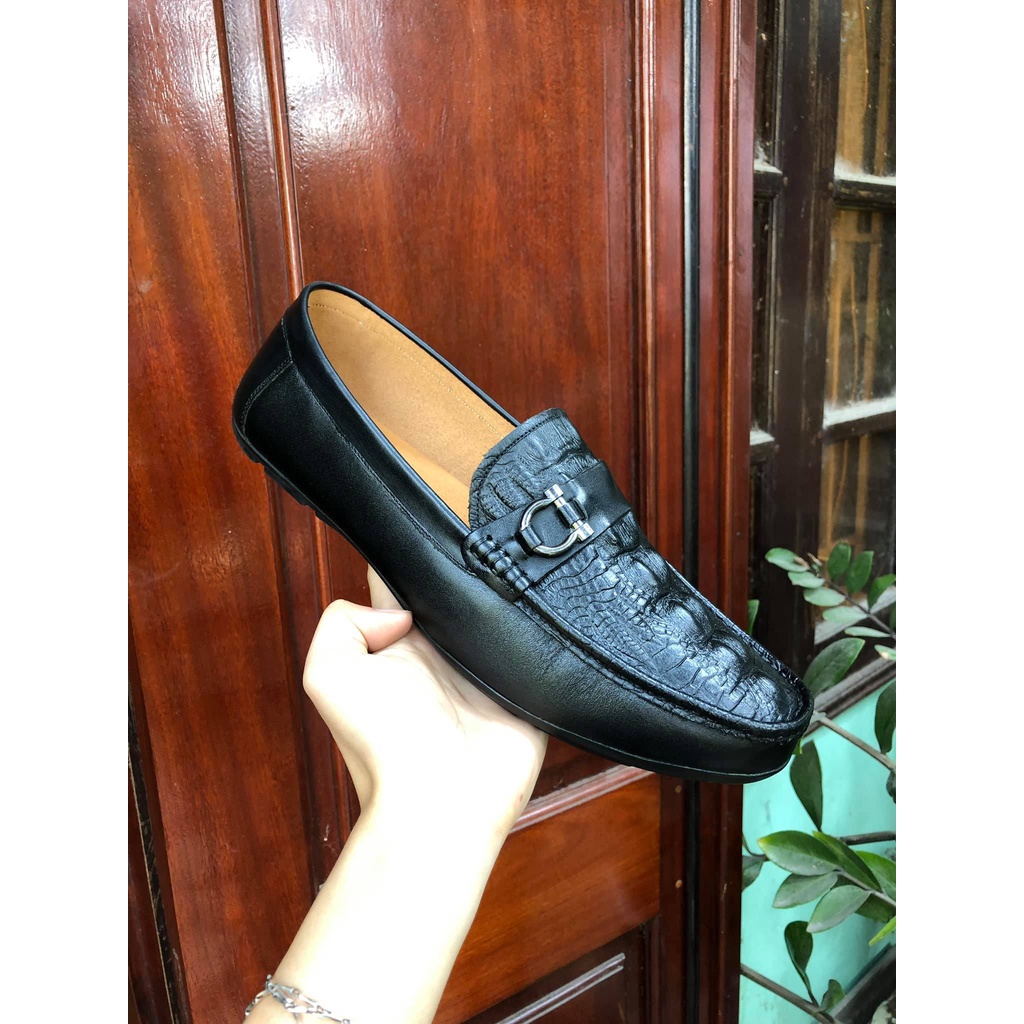 Giày lười nam da bò cao cấp TS03, giày da nam công sở