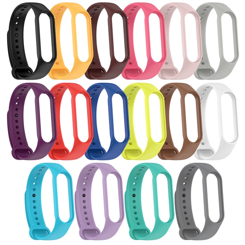 Dây Đeo Thay Thế Chất Liệu Silicon Màu Trơn Cho Xiaomi Mi Band 7 / 6 / 5 / 4 / 3 Miband3 Miband4 Miband5 Miband6 Miband7