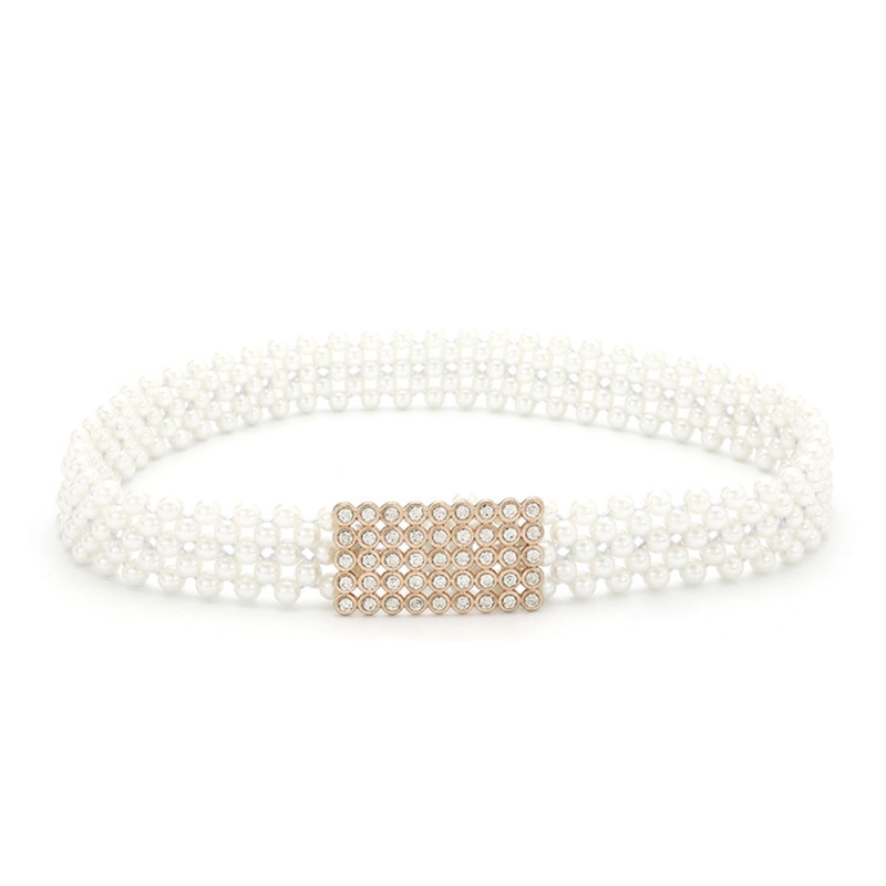 Thắt Lưng Đính Hạt Ngọc Trai Phong Cách Retro Cho Nữ